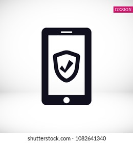 mobile smartphone icon, stock vector illustration flat design style
