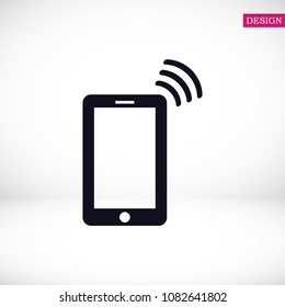 mobile smartphone icon, stock vector illustration flat design style