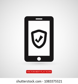 mobile smartphone icon, stock vector illustration flat design style