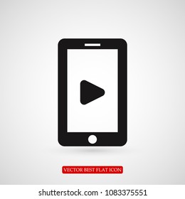 mobile smartphone icon, stock vector illustration flat design style