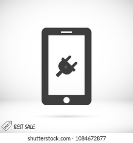 mobile smartphone icon, stock vector illustration flat design style