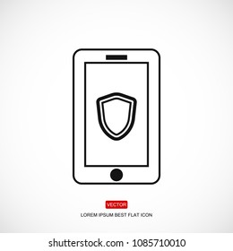 mobile smartphone icon, stock vector illustration flat design style