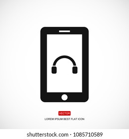 mobile smartphone icon, stock vector illustration flat design style