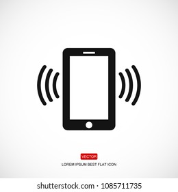 mobile smartphone icon, stock vector illustration flat design style