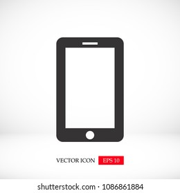 mobile smartphone icon, stock vector illustration flat design style