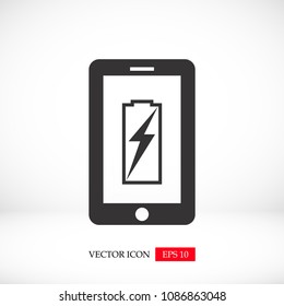mobile smartphone icon, stock vector illustration flat design style