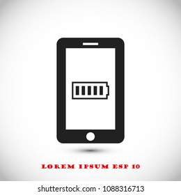 mobile smartphone icon, stock vector illustration flat design style