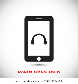 mobile smartphone icon, stock vector illustration flat design style