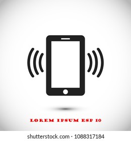mobile smartphone icon, stock vector illustration flat design style
