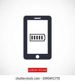 mobile smartphone icon, stock vector illustration flat design style