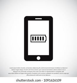 mobile smartphone icon, stock vector illustration flat design style