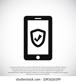 mobile smartphone icon, stock vector illustration flat design style