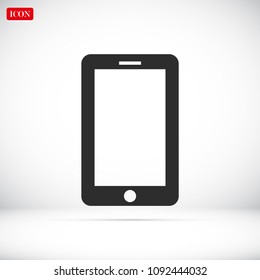 mobile smartphone icon, stock vector illustration flat design style