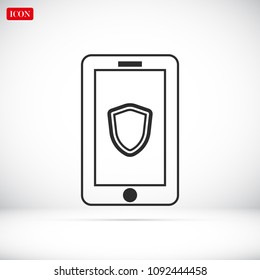 mobile smartphone icon, stock vector illustration flat design style