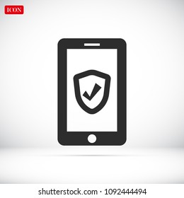 mobile smartphone icon, stock vector illustration flat design style