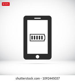 mobile smartphone icon, stock vector illustration flat design style