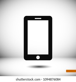 mobile smartphone icon, stock vector illustration flat design style