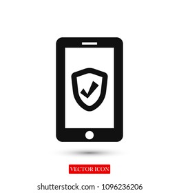 mobile smartphone icon, stock vector illustration flat design style
