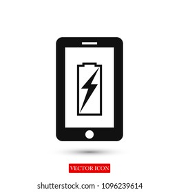 mobile smartphone icon, stock vector illustration flat design style