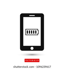 mobile smartphone icon, stock vector illustration flat design style
