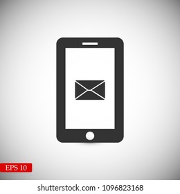 mobile smartphone icon, stock vector illustration flat design style