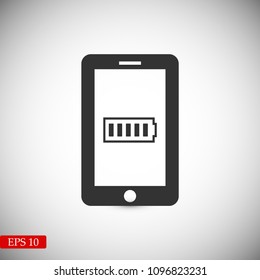 mobile smartphone icon, stock vector illustration flat design style