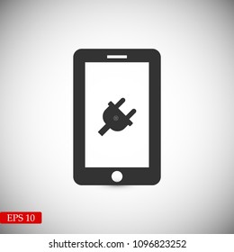 mobile smartphone icon, stock vector illustration flat design style