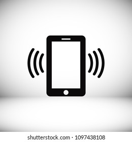 mobile smartphone icon, stock vector illustration flat design style