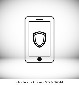 mobile smartphone icon, stock vector illustration flat design style