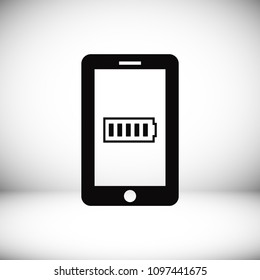 mobile smartphone icon, stock vector illustration flat design style