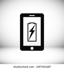 mobile smartphone icon, stock vector illustration flat design style