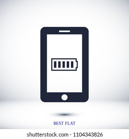 mobile smartphone icon, stock vector illustration flat design style