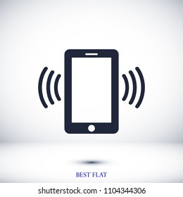 mobile smartphone icon, stock vector illustration flat design style