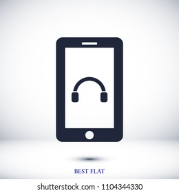 mobile smartphone icon, stock vector illustration flat design style