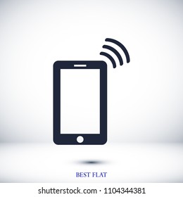 mobile smartphone icon, stock vector illustration flat design style

