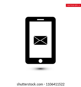 mobile smartphone icon, stock vector illustration flat design style