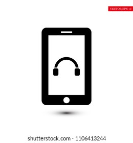 mobile smartphone icon, stock vector illustration flat design style