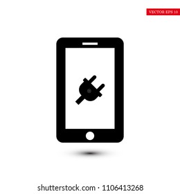 mobile smartphone icon, stock vector illustration flat design style