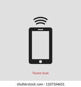 mobile smartphone icon, stock vector illustration flat design style