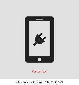 mobile smartphone icon, stock vector illustration flat design style