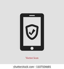 mobile smartphone icon, stock vector illustration flat design style