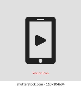 mobile smartphone icon, stock vector illustration flat design style