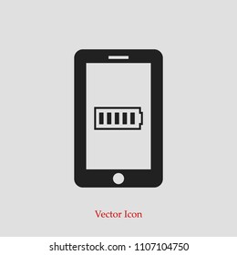 mobile smartphone icon, stock vector illustration flat design style