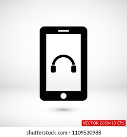 mobile smartphone icon, stock vector illustration flat design style