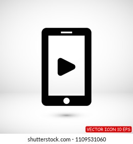 mobile smartphone icon, stock vector illustration flat design style