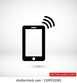 mobile smartphone icon, stock vector illustration flat design style