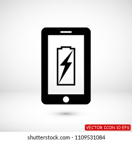 mobile smartphone icon, stock vector illustration flat design style