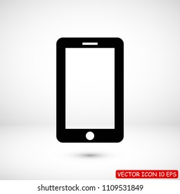 mobile smartphone icon, stock vector illustration flat design style