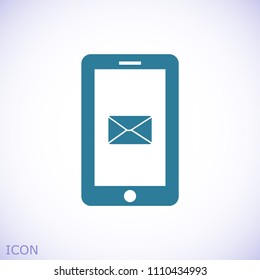 mobile smartphone icon, stock vector illustration flat design style
