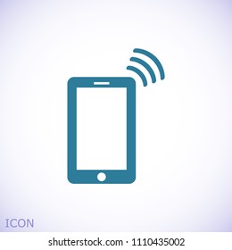 mobile smartphone icon, stock vector illustration flat design style